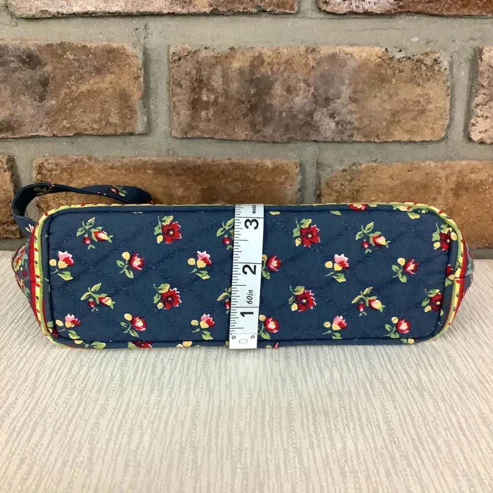 QK Quilted Blue Floral Shoulder Bag